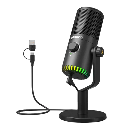 RGB Gaming Microphone Support Programming 3-in-1 Mic Knob Desktop USB Type C Dual Model Condenser Gaming Microphones